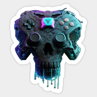 Gamer's Cybernetic Skull Sticker